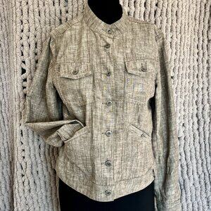 Mexx Light Brown Linen Blend Utility Jacket – Size 12